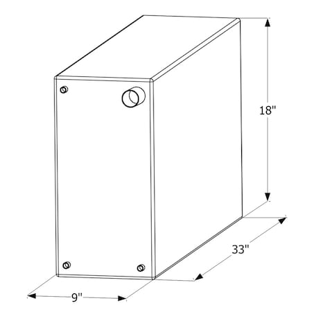 Icon Icon 12455 Fresh Water Tank with 1/2" FTP and 1-1/4" Filler WT2455 - 33" x 9" x 18", 20 Gallon 12455
